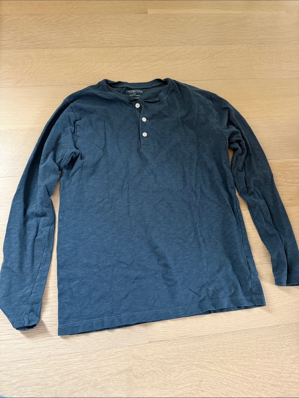 Crewcuts Dark Navy Long-Sleeve Henley with Button Placket